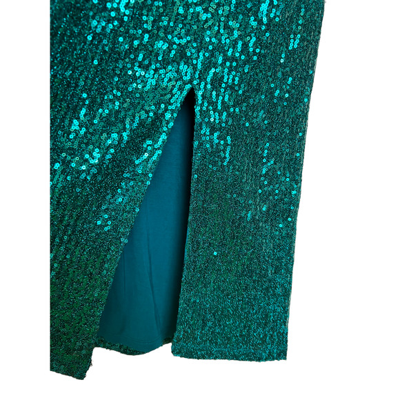 Maeve Anthropologie Alicia Sequin Midi Skirt Turquoise - Size M - Picture 5 of 10